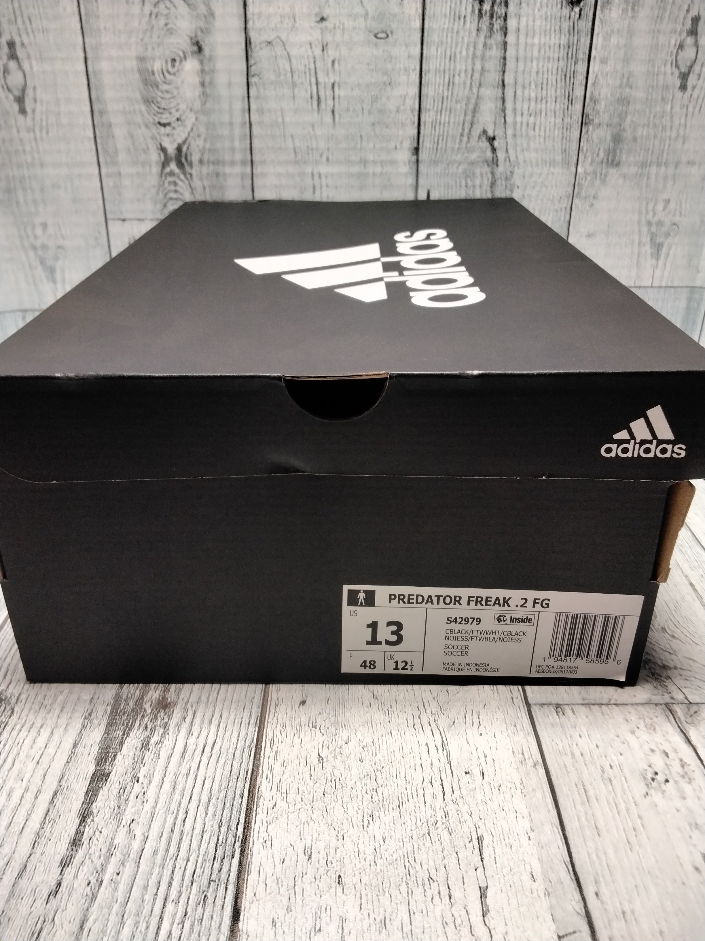 adidas Men's Firm Ground Predator Freak .2 Soccer Shoe, Black/White, Sz 13 (7781281562862)
